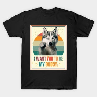 Siberian husky i want you pointing style T-Shirt